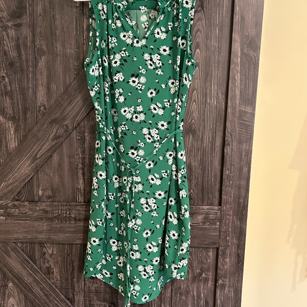 Market & Spruce- Green Floral and French Grey- Light Blue and Cream Dress size M